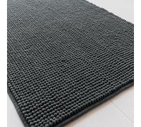 Sonive Non Slip Chenille Bath Mat 50x80cm,Anti Slip Quick Drying,Dark Grey