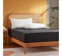 Sonive Single Fitted Sheet, Easy Care - Soft Brushed Microfibre Fabric - Shrinkage and Fade Resistant, Black, 90 x 190 + 30cm