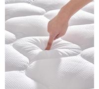SONIVE Single Mattress Topper, Quilted Mattress Protector 90X190 cm,Single Breathable Topper,Mattress Pad up to 38 cm, Deep Fitted Mattress Cover,White