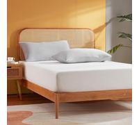 Sonive Super King Fitted Sheet, Breathable Bed Sheets Wrinkle-Resistant, 30cm Large Pocket, White, 180 x 200 + 30cm