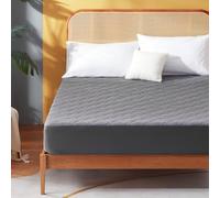 SONIVE Thin Super King Mattress Protector, Quilted Mattress Pad Super King 180x200 cm, Waterproof Mattress Topper, Breathable Mattress Cover Stretches up to 38 CM, Grey