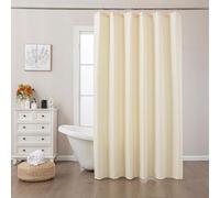 Sonive Waffel Shower Curtain with Grommets Polyester Bathtub Curtain Quick-Drying Machine Washable for Bathroom L 200xW 180 cm Beige