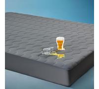 Sonive waterproof mattress topper single bed, cooling single mattress protector with Nanotex, Breathable Bed Mattress Cover 90x190cm, Quilted Topper, Soft & Noiseless, Deep Pocket 38cm, Drak Grey