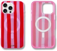 Sonix Case for iPhone 16 Pro Max | Compatible with MagSafe | 10ft Drop Tested | Jelly Stripe Red/Pink