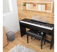 Sonix SXP8 portable digital piano in black satin supplied with fixed stand and bench, with 88 note touch sensitive graded hammer action keyboard, Bluetooth, and 90 selectable voices