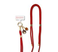 Sonix x Monchhichi | Crossbody Phone Strap with Charms | Adjustable, Universal Cell Phone Rope Strap Lanyard | Red Cord | Monchhichi