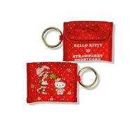 Sonix x Sanrio Quilted Earbud Pouch | Premium Cotton Bag Charm for AirPods, Keychain Storage Case Cover with Carabiner Ring | Hello Kitty x Strawberry Shortcake