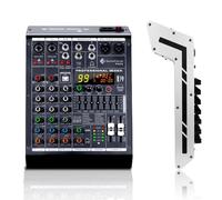 SonixForce Audio Mixer 4 Channel Sound Board Mixing Console with 99-Bit DSP Digital MP3 Computer Input Professional DJ Mixer Board suitable for Recording Live Performance (4 Channel Audio Mixer)