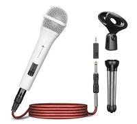 SonixForce Karaoke Microphone D ynamic Microphone with 16 ft Cable Compatible with Amp Mixer DVD Suitable for Speech and Outdoor Activities (White)