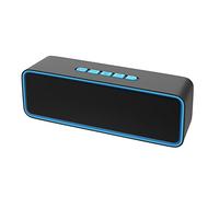 Sonkir Portable Wireless Speaker, Wireless 5.0 Mini Speaker with 3D Stereo Hi-Fi Bass, Built-in 1500 mAh Battery, Support TF Card and AUX (Blue)
