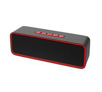 Sonkir Portable Wireless Speaker, Wireless 5.0 Mini Speaker with 3D Stereo Hi-Fi Bass, Built-in 1500 mAh Battery, Support TF Card and AUX (Red)