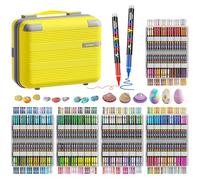 Sonlaryin 360 Colours Acrylic Pens for Stones, Waterproof, Permanent Acrylic Marker, Brush Tip, Acrylic Pens for Wood, Canvas, Glass, Metal, Paper, Ceramic, Fabric, Easter Eggs, Decoration