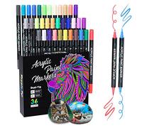 Sonlaryin Acrylic Paint Pens, 36 Colours Dual Tip Acrylic Paint Markers for Rock Painting, Stone, Ceramic, Glass, Wood, Fabric, Canvas, Porcelain, Acrylic Pens for Christmas Easter Egg Pumpkin