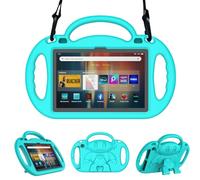 Sonlaryin EVA Light Weight Shockproof with Kickstand and Handle Cover for Tablet, Compatible with iPad - Cyan