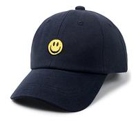 SONMONY Smile Face Toddler Baseball Cap Boy Baseball Hats Kids Washed Funny Hats Adjustable Cute Caps for 3-12 Years, Navy Blue, One Size