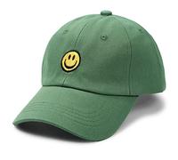 SONMONY Smile Face Toddler Baseball Cap Boy Baseball Hats Kids Washed Funny Hats Adjustable Cute Caps for 3-12 Years, Green, One Size