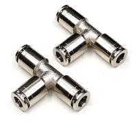 SONNA Brass 1/4"Od 3-Way Union Tee Air Fittings Push to Connect Fitting Quick Tube Connecter Push Lock Fittings 2Pack