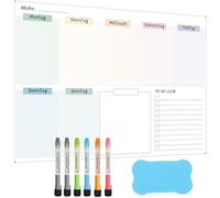 SONNELD Weekly Planner Wipeable for Family Magnetic Board Food Planner Week Whiteboard Family Calendar Magnetic Board Fridge Weekly Plan for Office, School, Kitchen, Children