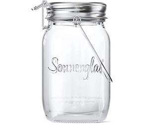 SONNENGLAS Classic 1000ml | Original Award-Winning Solar Lantern|Indoor and Outdoor | With USB Charging l Glass and Stainless Steel | Decorate Inside | Fair Trade from South Africa