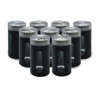 Sonnengold Set of 20 Spice Jars 120 ml [4.9 x 10 cm] - Sustainable Elegant Spice Jars Screwable Stainless Steel Glass 3 Different Spreading Outlets