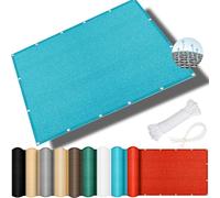 Sonnensegel 290x300 cm Waterproof & Tear-Resistant Sun Shade with Ropes Wind Protection Canopy Cover for Garden & Balcony Sky Blue Outdoor Awning