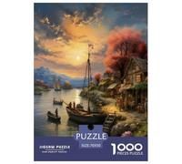 Sonnenuntergang über dem Hafen Puzzle 1000 Teile Schwer Puzzle Spielzeug Lernspiel Impossible Herausforderungsspielzeug Für Erwachsene Kinder 70x50cm/1000pcs