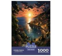 Sonnenuntergang über dem Hafen Puzzle 1000 Teile Schwer Puzzle Spielzeug Pädagogisches Spiel Impossible Herausforderungsspielzeug Für Erwachsene Und Kinder Ab 12 Jahren 70x50cm/1000pcs