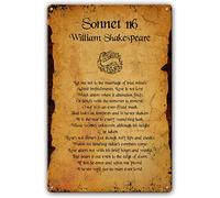 Sonnet 116 Poem Wall Art Metal Sign Decor William Shakespeare Quotes Wall Art Poetry Posters and Prints Decorative Pictures for Office Farmhouse Sign for Living Room (12x16inch(30x40cm))