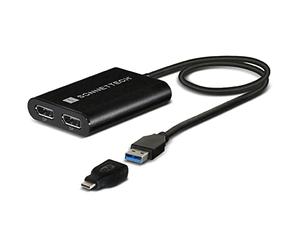 SoNNeT DisplayLink Dual 4K Display Port Adapter for M1 Macs | Dual 4K 60Hz DisplayPort outputs with USB-C adapter for M1 Macs, Windows PCs and multi-monitor setups