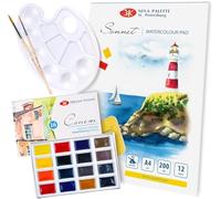 Sonnet Essential Watercolour Kit 16 Paints Pad Palette Brushes