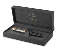 Sonnet Premium Metal & Black GT Fountain Pen, Fine Nib, 18k Gold Nib, 2119784