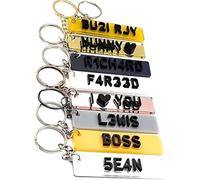 Sonnet Signs Personalised 4D Numberplate Keyring: Custom Name & Car Registration Licence Plate Key Ring - Name Keychain, Gift Custom Number Palte (Light Grey)