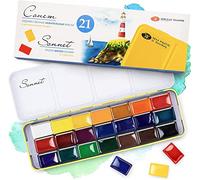 Sonnet Watercolour Paint Set | 21 Watercolours in Multipurpose Metal Case | Made by Nevskaya Palitra
