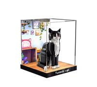 SONNIES Acrylic Display Case for Lego 21349 Tuxedo Cat, Dustproof Storage Box, Transparent Display Compatible With Lego 21349 (Only Case, No Model)