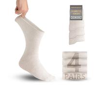 SONNORS 4 Pairs Bamboo Diabetic Socks Mens 9-12 Grey - Warm Orthopedic Blood Circulation Swollen Feet Socks Grey