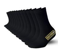 SONNORS 6-Pairs Black Sports Trainer Socks Womens Mens - Breathable Cotton Men's Athletic Socks - Girls Sport Walking Gym Sock 9-12