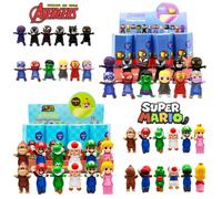 Sonny Angel The Avengers Spider Man Super Mario Bros Series Blind Box Desktop Car Decoration Figures Model Doll Toy Festive Gift A-Random 4pcs