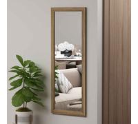 sonny glass wall mirror with natural wooden frame
