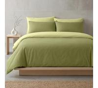 Sono a casa - Duvet Cover Set, 1 Fitted Sheet 250 x 200 cm and 2 Pillowcases 50 x 80 cm - 100% Soft Microfibre Plain Double, Durable, Non-Iron (Green, Double)