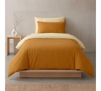 Sono a casa - Single Duvet Cover Set, 1 Double Fitted Sheet 150 x 200 cm and 1 Double Pillowcase 50 x 80 cm - 100% Soft and Durable Microfibre (Yellow, Single)