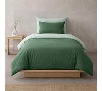 Sono a casa - Single Duvet Cover Set, 1 Double Sleeping Bag 150 x 200 cm and 1 Double Pillowcase 50 x 80 cm - 100% Soft and Durable Microfibre (Bottle Green, Single)