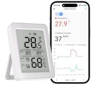 SONOFF AirGuard TH, Indoor Smart Zigbee Temperature and Humidity Sensor, 3.6'' LCD Display, App Monitoring with charts, Notification Alerts, Data Export, Remote Data Display
