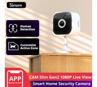 SONOFF Indoor Home Security Camera With AI Human Detection,Pet Camera With Motion Detection, Baby Monitor With Audio& Video, 1080P, Night Vision, Work With Alexa& Google Home, CAM Slim Gen2