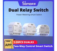 SONOFF DUALR3 Dual Relay Module DIY MINI Power Metering Smart Switch 1-20PCS Two Way Smart Home Control via eWeLink Alexa Google 5PCS DUALR3