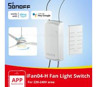 SONOFF iFan04-H Wifi Smart Fan Light Controller 433 Mhz Remote Control 220-240V Smart Home Switch Work with Alexa Google Home iFan04-H 220-240V