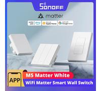 SONOFF M5 Matter Smart Wall Switch ESP32 Two-way eWeLink-Remote Switchman Voice Control Works with Alexa Google Apple Home Alice Frame 2-Gang