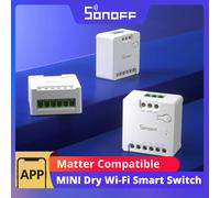 SONOFF MINI-D Dry Contact WiFi Smart Switch ESP32 Chip Matter Compatible AC/DC Input 1-10PCS Set Smart Scene via eWeLink Alexa