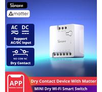 SONOFF WiFi MINI-D Smart Switch with Matter,Home Automation,Dry Contact Output,Supports AC or DC Input,Compatible Alexa & Google Home,for Garage Doors、Boilers、DC Low Power Motors/Solenoid Valves