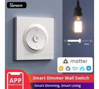 SONOFF Orb-DIM, Matter Smart Dimmer Switch, 2.4GHz WiFi, Neutral Wire Required, for Dimmable LED/Incandescent/Halogen Lamps, Compatible with Homekit/Siri, Amazon Alexa & Google Home