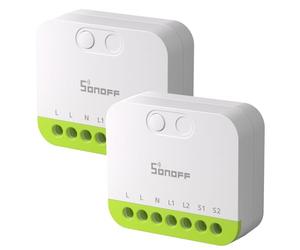 SONOFF MINI Duo 2-Channel Zigbee Smart Switch, Zigbee 3.0, 16A Total Load, Remote & Automated Control via Zigbee Hub, Neutral Required, Alexa/Google Assistant Compatible, 2 Pack